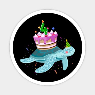 Turtle 4th Birthday 4 Years Old Turtles Reptiles Testudines Magnet